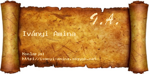 Iványi Amina névjegykártya