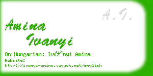 amina ivanyi business card